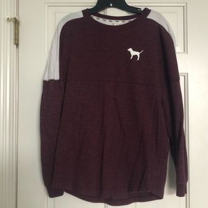 VS PINK Maroon Long Sleeve Spirit Jersey